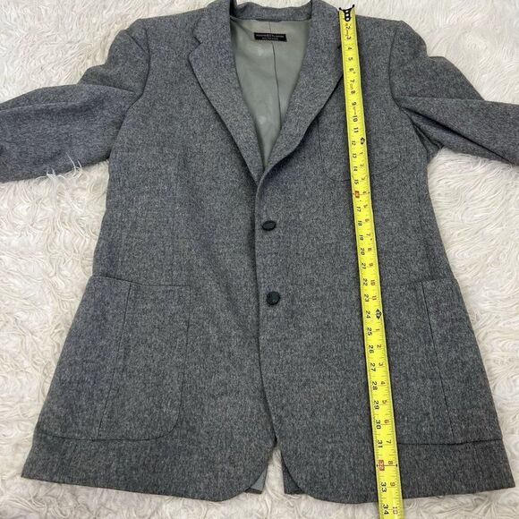 Vintage LANVIN Mens Grey CAMEL HAIR Classic Fit Sport Coat Blazer Jacket Size 48 - Picture 3 of 13